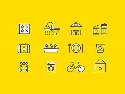 Icon set colour dribbble flat guide holiday icon illustration shot spain stroke vector yellow