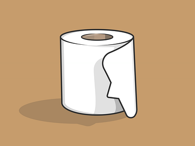 Talking shit brown chat comment dribbble flat icon illustration paper roll shot toilet vector