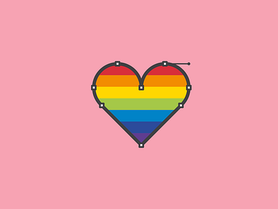 LGBT month anchor dribbble flat happy icon illustration lgbt love pride rainbow shot vector
