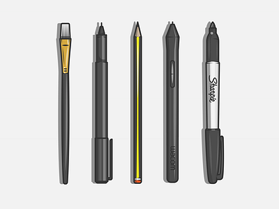 What type of artist are you? art artist dribbble flat icon illustration pen pencil shot tool vector wacom