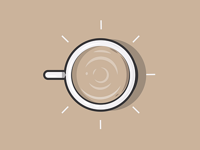9AM Sharp clock coffee day dribbble flat icon illustration morning shot tick time vector