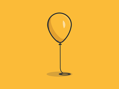 Yellow air balloon dribbble flat float high icon illustration pop shot vector yellow