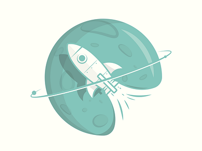 Space travel boom dribbble fast flat galaxy icon moon orbit rocket space star travel