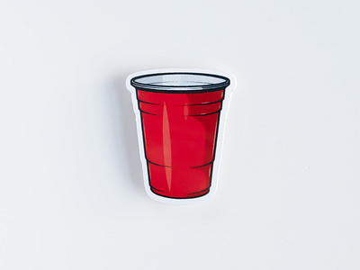 Beer Pong beer cup dribbble drink icon party plastic pong red shot sport sticker