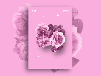 Summer nights abstract composition dribbble flower layout night photo pink poster print summer type