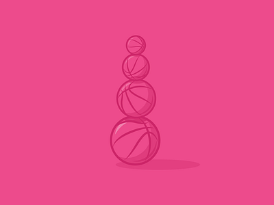 4x Dribbble invites ball basket dibbble flat game hoop icon invite pink shot sport vector