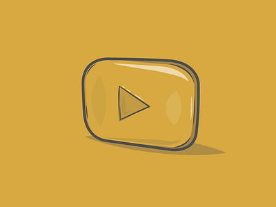 Golden play button dribbble fame gold icon illustration online play shot stream vector video youtube