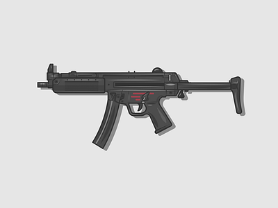 MP5 call dribbble duty flat game gun icon illustration shot video war weapon