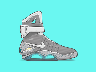 Back to the Future back dribbble flat future icon illustration nike shoe shot sneaker sport vector