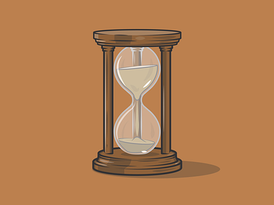 Tick tick tick clock dribbble flat glass hour icon illustration sand shot time vector wood