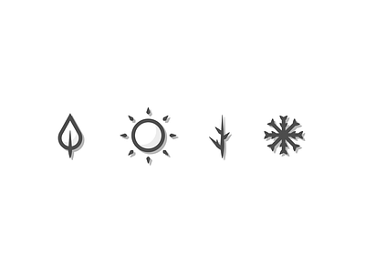 4 seasons cold dribbble flat hot icon rain season shot sun vector warm weather