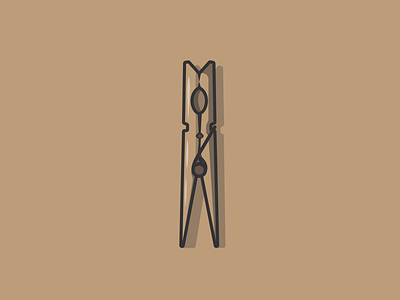 Peg it clip clothes dribbble flat icon line old peg pegs shot sun washing wood