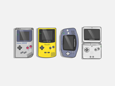 Game Boy Evolution dribbble flat game icon illustration nintendo old school retro shot vector video game vintage