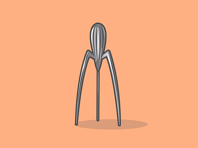 Lemon squeezer classic colour design dribbble flat food icon illustration illustrator kitchen metal phil phillipe stark shot stroke vector