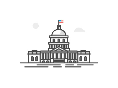 March on Washington america dribbble flag flat icon illustration landmark shot stroke trump united states usa vector whitehouse