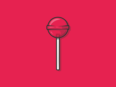 Lolly Pop childhood colour dribbble flat icon illustration lolly lollypop pop shot stick stroke sugar sweet sweets vector