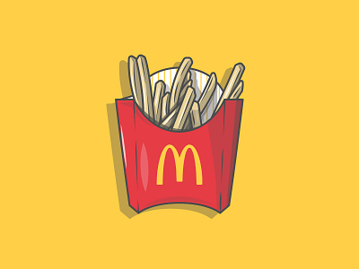 Get in my belly chips colour dribbble fast fast food fat fires flat food food and beverage food art health icon illustration mcdonalds shot stroke vector