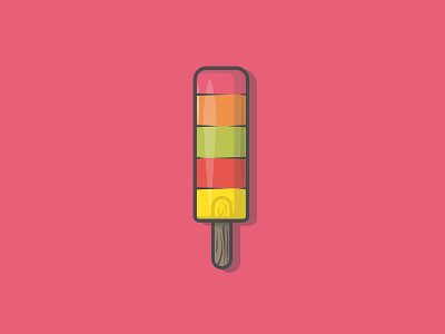 Rainbow Lolly cold colour dribbble flat fruit ice icon illustration lolly pop rainbow shot stroke sugar summer sweet travel vector