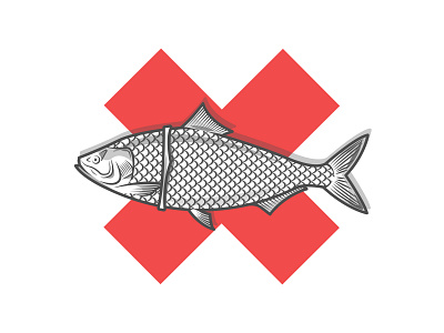 Plastic cross death dribbble fish fishbowl flat icon illustration plastic recycle sea sea life shot vector water white