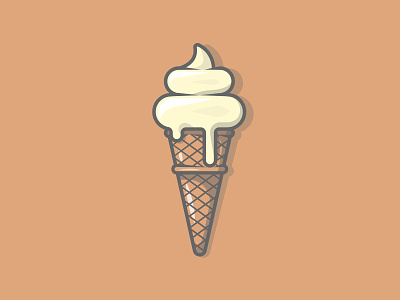 Ice Cream cold cone cream dribbble flat food food and beverage ice ice cream icon illustration milk shot stroke summer vector