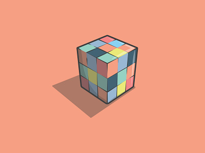 Rubix Cube cube dribbble flat game icon illustration maths old plastic puzzle rubik rubix cube shot toy vector vintage