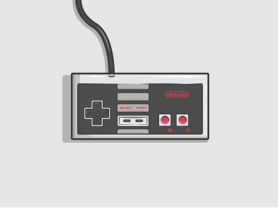 The very first 90s colour controller dribbble flat icon illustration nintendo play shot stroke vector video game vintage