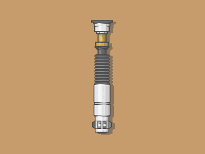 Lightsaber dribbble fight flat galaxy icon illustration jedi light lightsaber shot star star wars stroke vector