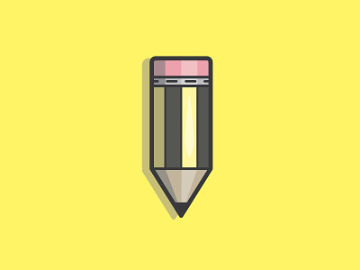 Chubby Pencil chubby colour draw drawing dribbble flat hb icon illustration lead paper pencil rubber shot sketch stroke vector