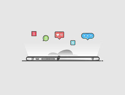 Glued addicted android colour dribbble flat glued icon illustration instagram iphone phone phone app shot social media stroke text vector
