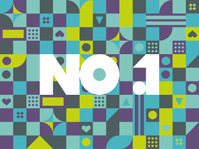 No. 1 branding colour dribbble flat geometric grid grid design icon illustration logo number one pallette shape shot square stroke type vector