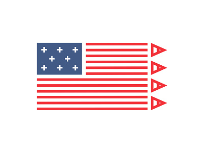 Creative America america colour creative dribbble flag flat icon illustration pencil shot states stroke united states usa vector