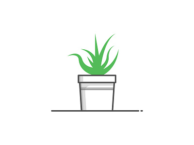 Allo Vera allo black dribbble flat green grow health icon illustration outline plant plants seed shot stroke vector white