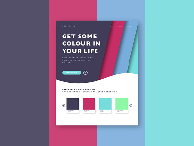 Coolers landing page colour coolers dribbble flat icon landing page pge shot splash page stroke swatches ui ux vector web website