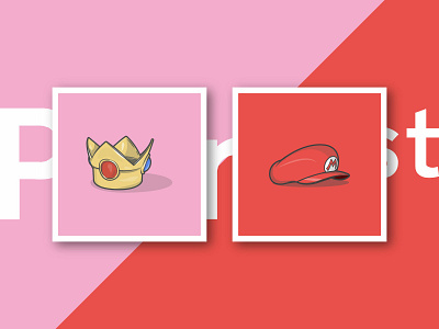 Perfect Couple colour dribbble flat icon illustration mario nintendo old school peach shot stroke valentine day vector video game vintage