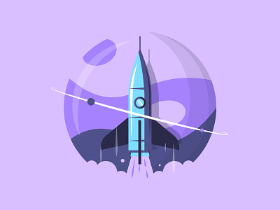 To infinity astro colour dribbble fast flat icon illustration moon planet rocket science shot solar space space art space exploration stroke travel vector
