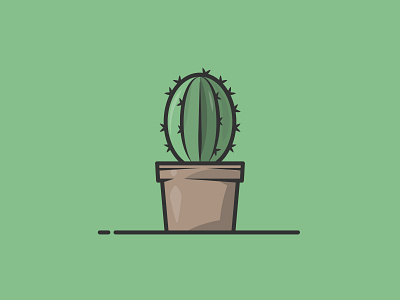 Cactus cactus colour desert dribbble flat grow hot icon illustration illustrator plant plant based prick sharp shot stroke vector