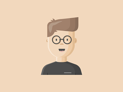 Me avatar colour dribbble flat glasses happy icon illustration illustrator me myself people portrait profile shot stroke vector