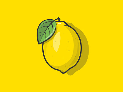 Lemonz colour dribbble drink flat food fruit health icon illustration illustrator lemon shot stroke sweet vector yellow