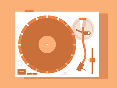 Old school colour dj dribbble flat hip hop house icon illustration loud music record record player scratch shot spin stroke tunes vector vintage vinyl