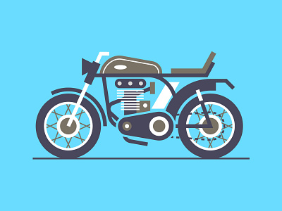 Classic Bike bike bike ride biker bikers bikes classic colour dribbble flat histroy icon illustration motor motorbike motorbikes motorcycle motorcycles shot stroke vector