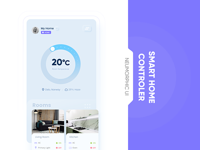 Smart home device UI 2020 designtrends interactiondesign mobile app mobile ui neumorphism smarthome ui uiux