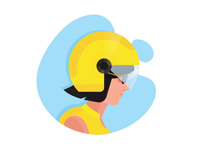 Rider adobe character design designer graphics illustration illustrator minimal portrait series series yellow
