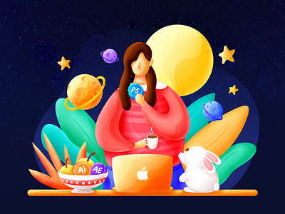 Designer's Mid-Autumn Festival app branding design icon illustration illustrator ui web website