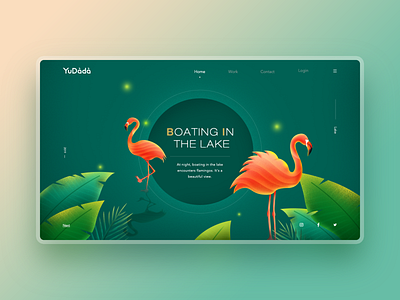 Flamingo landscape webpage app design icon illustration illustrator logo ui ux web website