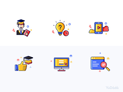 Education stroke small icons