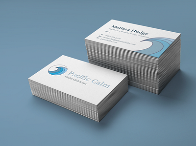 Pacific Calm / Health Club & Spa Business Card branding design graphic design illustration logo typography vector
