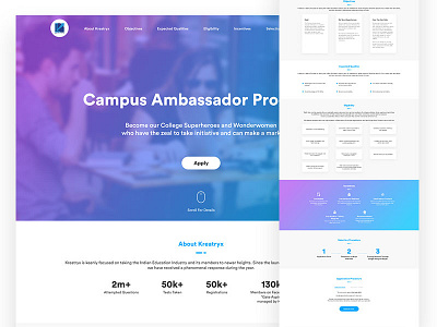 Campus Ambassador Program Landing Page landing page web