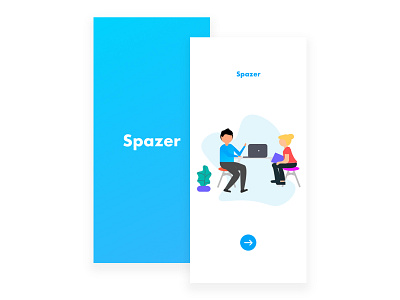 Splash blue design illustration mobile ui