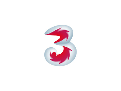 Three logo branding logo logotype telecommunications