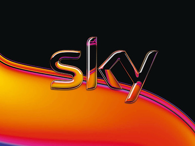 Sky logo branding glass logo logo design logotype television transparency typography